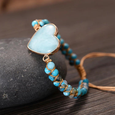 Blue Love Heart Amazonite Bracelet-Your Soul Place